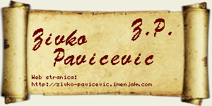 Živko Pavičević vizit kartica